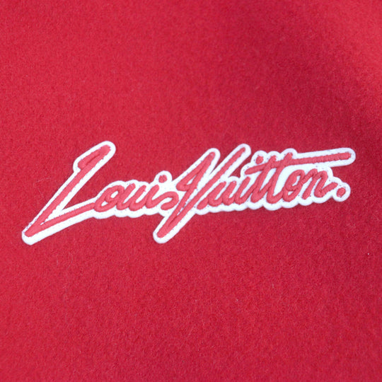 LOUIS VUITTON Jacket HOL31E Main: Cowhide, Main: 100% wool, Lining: 72% cupra, 28% cotton Red white mens 58 Used Authentic