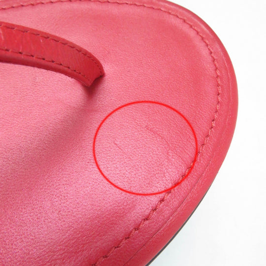 CHANEL Sandals Main: Leather Red Women 37 Used Authentic