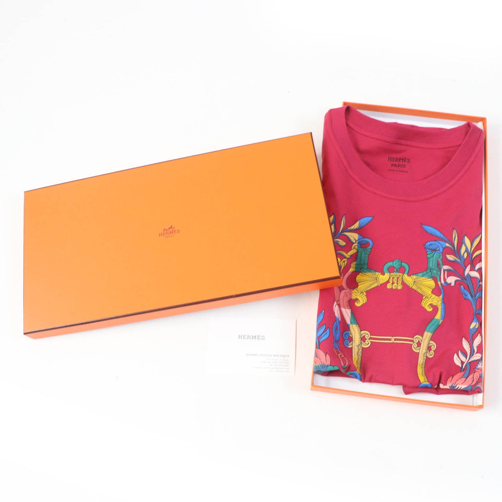 HERMES one piece Main: 100% cotton Pink type DELLA CAVALLERIA Women 34 Used Authentic