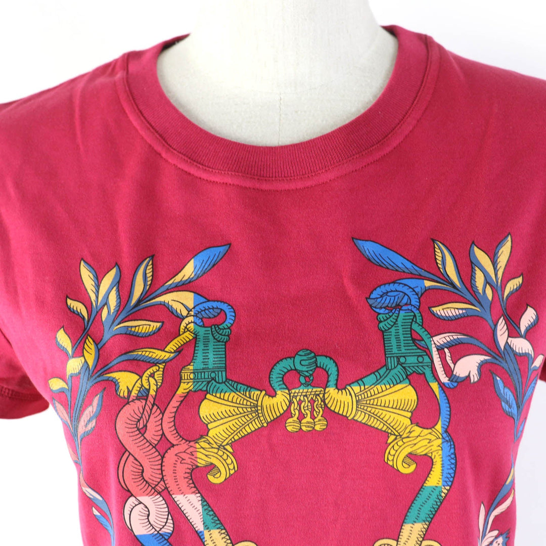 HERMES one piece Main: 100% cotton Pink type DELLA CAVALLERIA Women 34 Used Authentic