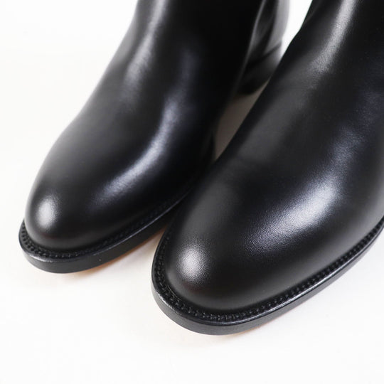 HERMES Knee-high boots Main: Leather black Women 37 1/2 Used Authentic
