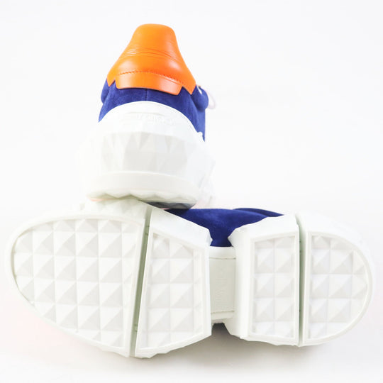 JIMMY CHOO sneakers Main: Calf leather, Part: Velour Cobalt Neon Orange DIAMOND Women 36 Used Authentic