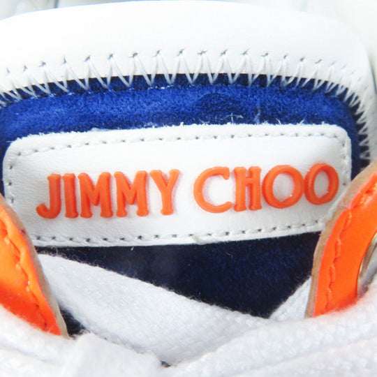 JIMMY CHOO sneakers Main: Calf leather, Part: Velour Cobalt Neon Orange DIAMOND Women 36 Used Authentic