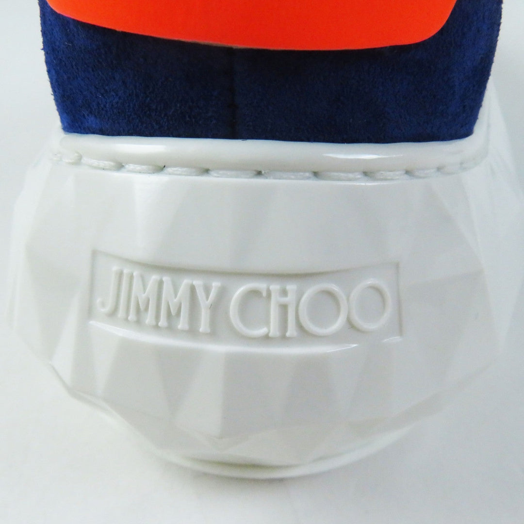 JIMMY CHOO sneakers Main: Calf leather, Part: Velour Cobalt Neon Orange DIAMOND Women 36 Used Authentic