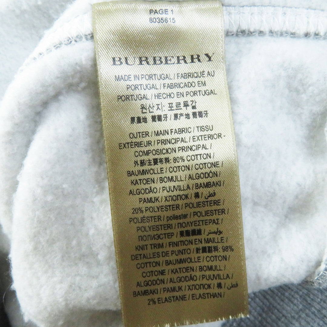 BURBERRY sweat 8035615 Main: 80% cotton, Main: 20% polyester, Part: 98% cotton, Part: 2% polyurethane gray Women XL Used Authentic