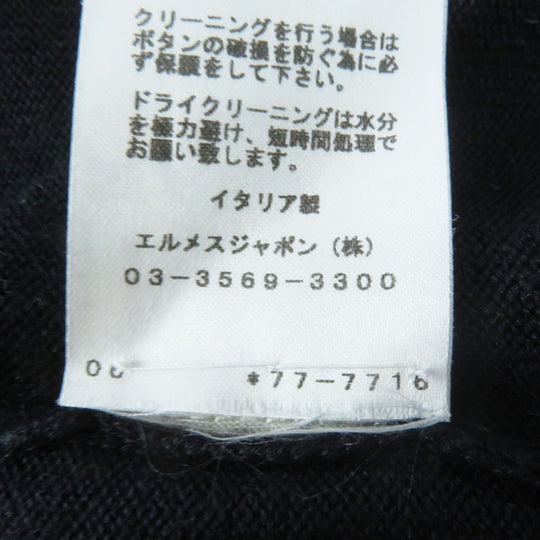 HERMES cardigan Main: 50% cashmere, Main: 50% silk Dark navy Women 36 Used Authentic