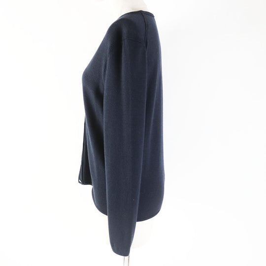 HERMES cardigan Main: 50% cashmere, Main: 50% silk Dark navy Women 36 Used Authentic