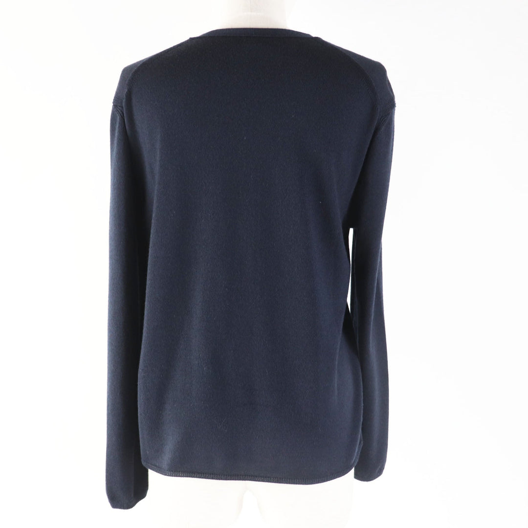 HERMES cardigan Main: 50% cashmere, Main: 50% silk Dark navy Women 36 Used Authentic