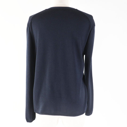 HERMES cardigan Main: 50% cashmere, Main: 50% silk Dark navy Women 36 Used Authentic