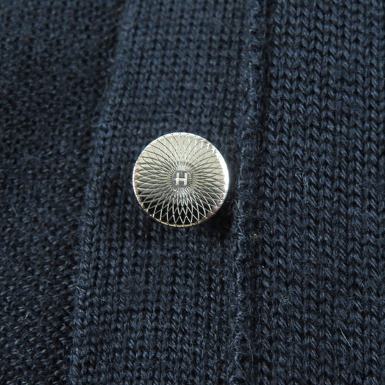 HERMES cardigan Main: 50% cashmere, Main: 50% silk Dark navy Women 36 Used Authentic
