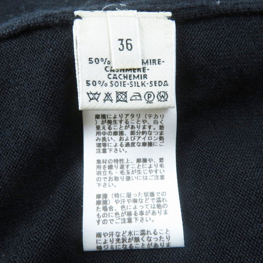 HERMES cardigan Main: 50% cashmere, Main: 50% silk Dark navy Women 36 Used Authentic