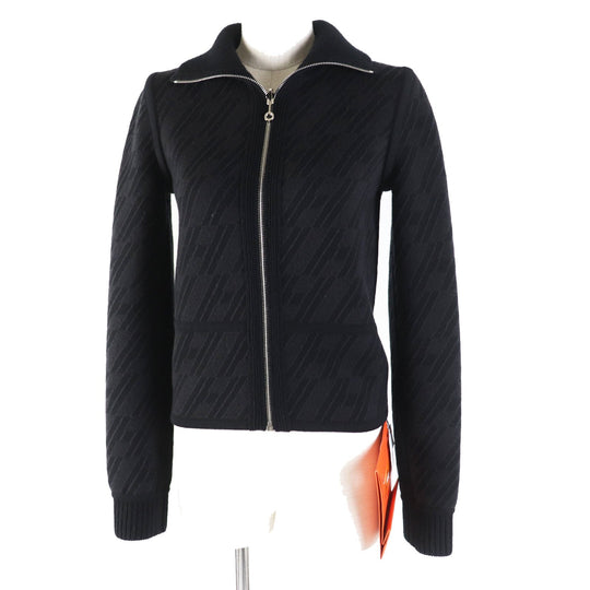 HERMES Blouson 3H2204D2 Main: 88% wool, Main: 10% cashmere, Main: 2% polyurethane, Part: 88% wool, Part: 10% cashmere Black Grey/Black Women 34 Used Authentic