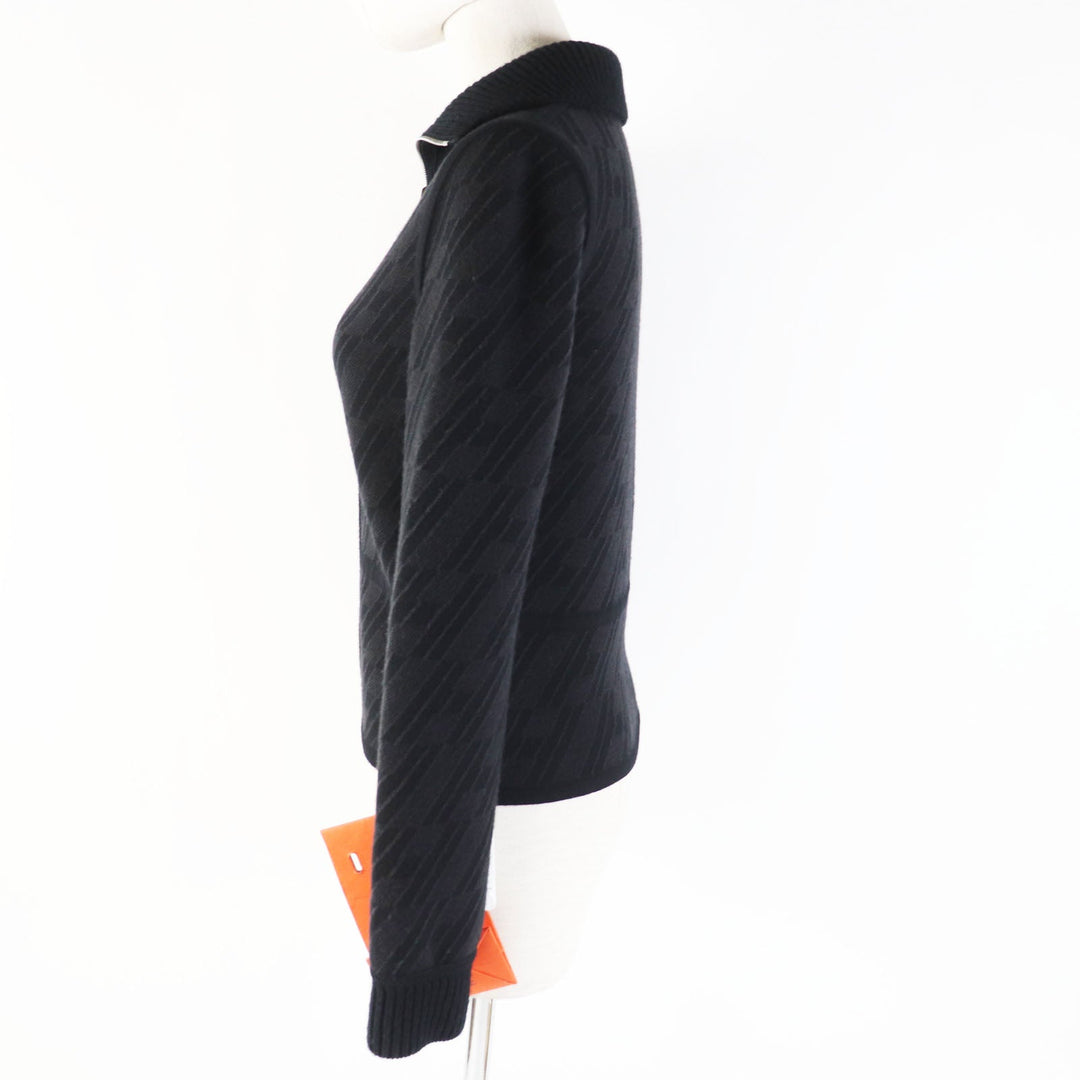 HERMES Blouson 3H2204D2 Main: 88% wool, Main: 10% cashmere, Main: 2% polyurethane, Part: 88% wool, Part: 10% cashmere Black Grey/Black Women 34 Used Authentic