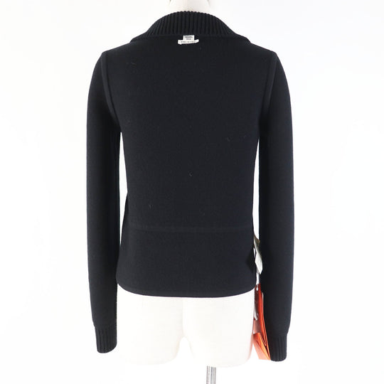 HERMES Blouson 3H2204D2 Main: 88% wool, Main: 10% cashmere, Main: 2% polyurethane, Part: 88% wool, Part: 10% cashmere Black Grey/Black Women 34 Used Authentic