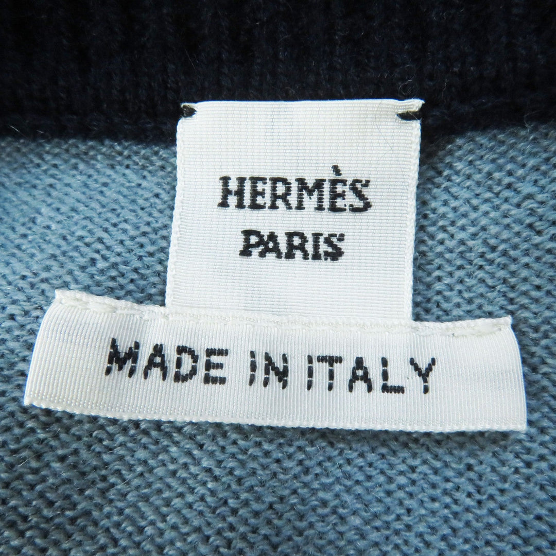 HERMES knit 3H2620DD Main: 100% cashmere Multi Brid de Gala Tartan Women 38 Used Authentic
