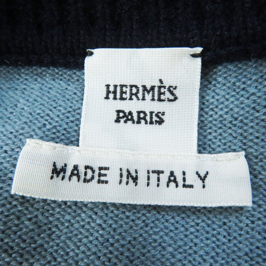 HERMES knit 3H2620DD Main: 100% cashmere Multi Brid de Gala Tartan Women 38 Used Authentic
