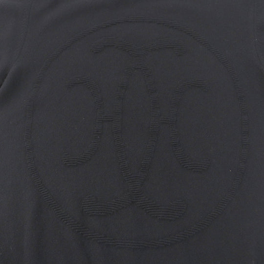 HERMES Short sleeve knit 2H2663D1 Main: 100% cashmere black Women 36 Used Authentic