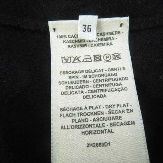 HERMES Short sleeve knit 2H2663D1 Main: 100% cashmere black Women 36 Used Authentic