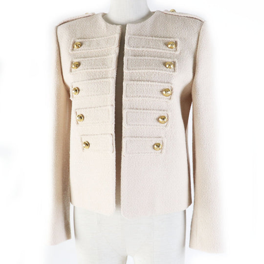 CELINE Jacket 2V51Q371R Outer: 96% wool, Outer: 4% nylon, Lining: 100% rayon light beige Eddy period Women 34 Used Authentic