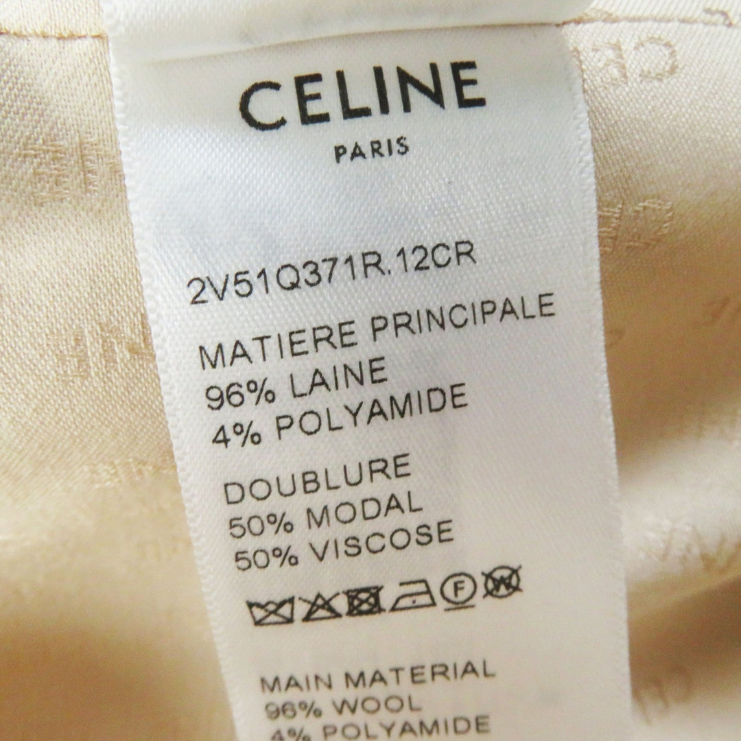 CELINE Jacket 2V51Q371R Outer: 96% wool, Outer: 4% nylon, Lining: 100% rayon light beige Eddy period Women 34 Used Authentic