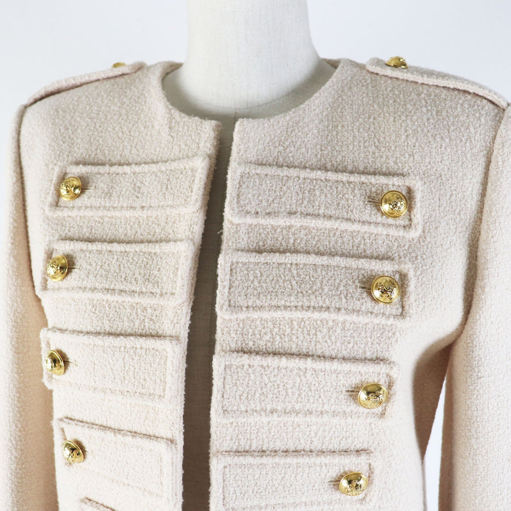 CELINE Jacket 2V51Q371R Outer: 96% wool, Outer: 4% nylon, Lining: 100% rayon light beige Eddy period Women 34 Used Authentic
