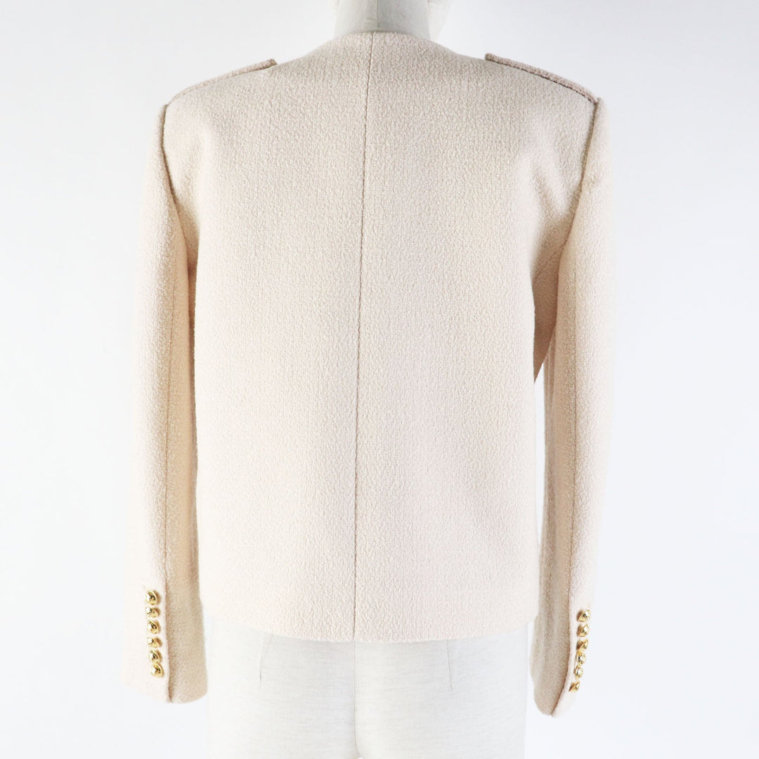 CELINE Jacket 2V51Q371R Outer: 96% wool, Outer: 4% nylon, Lining: 100% rayon light beige Eddy period Women 34 Used Authentic