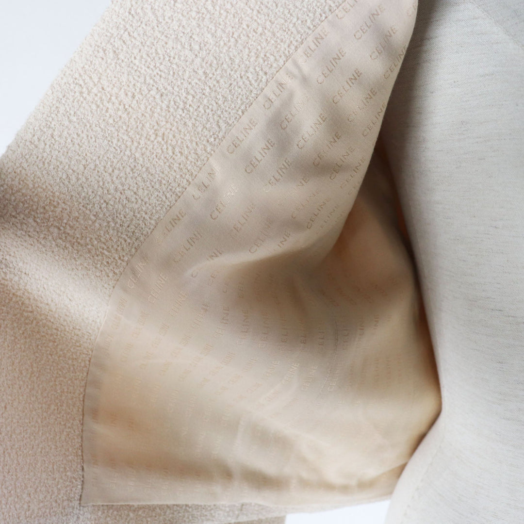 CELINE Jacket 2V51Q371R Outer: 96% wool, Outer: 4% nylon, Lining: 100% rayon light beige Eddy period Women 34 Used Authentic