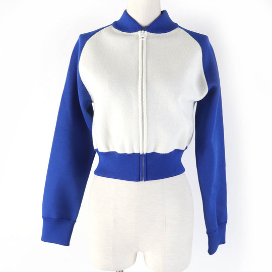 Christian Dior Jacket 224V50AM110 Main: 57% polyester, 37% cashmere, 5% nylon, 1% polyurethane Blue Ivory VIBE Women 38 Used Authentic