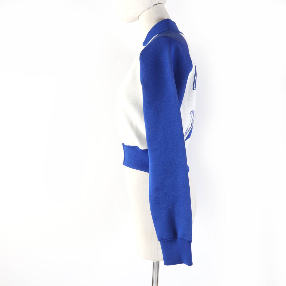 Christian Dior Jacket 224V50AM110 Main: 57% polyester, 37% cashmere, 5% nylon, 1% polyurethane Blue Ivory VIBE Women 38 Used Authentic