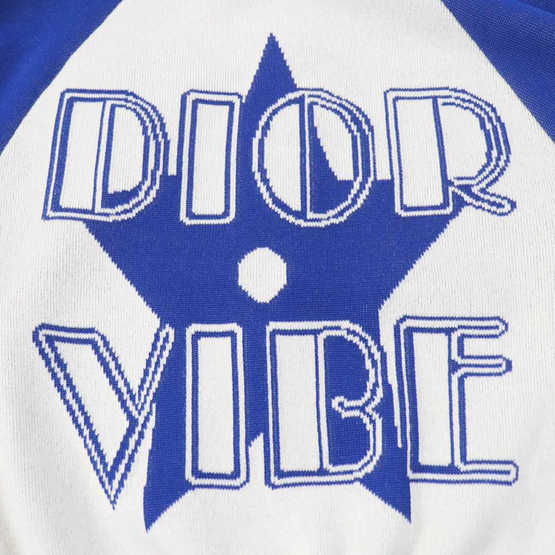 Christian Dior Jacket 224V50AM110 Main: 57% polyester, 37% cashmere, 5% nylon, 1% polyurethane Blue Ivory VIBE Women 38 Used Authentic