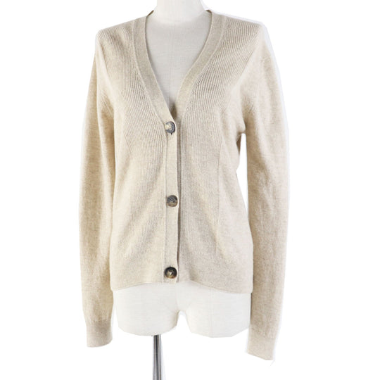HERMES cardigan 4E2701D1 Main: 100% cashmere beige Women 38 Used Authentic