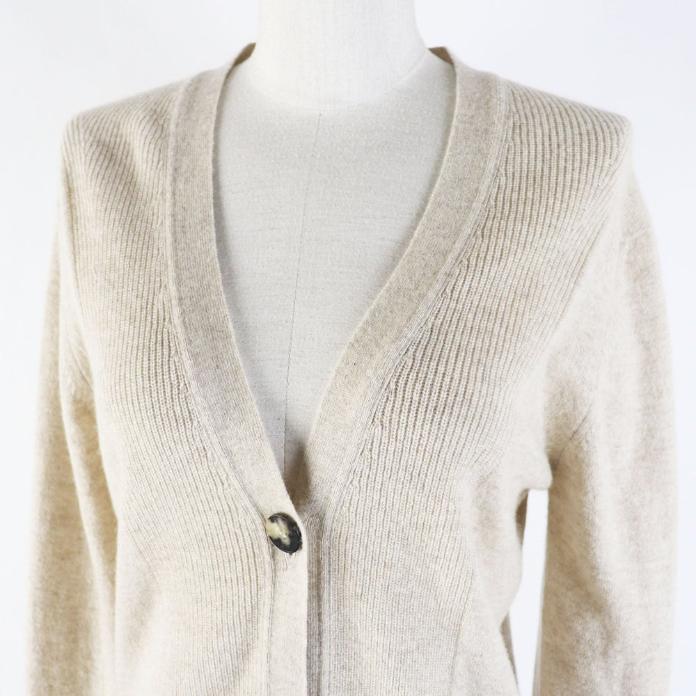 HERMES cardigan 4E2701D1 Main: 100% cashmere beige Women 38 Used Authentic