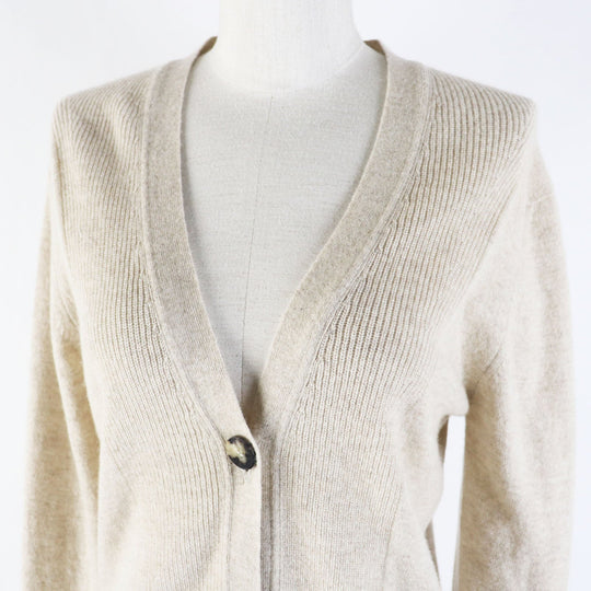 HERMES cardigan 4E2701D1 Main: 100% cashmere beige Women 38 Used Authentic