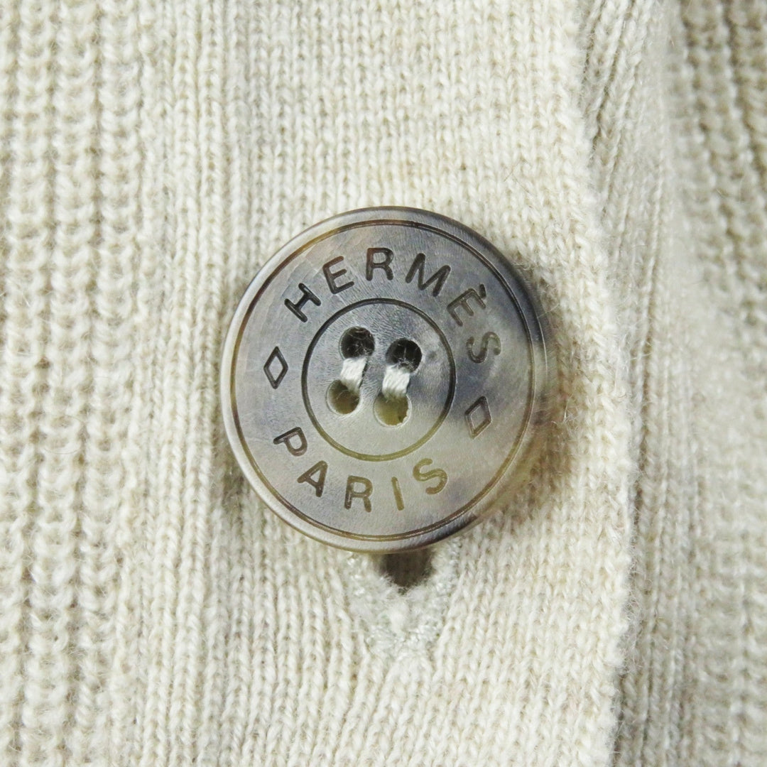 HERMES cardigan 4E2701D1 Main: 100% cashmere beige Women 38 Used Authentic