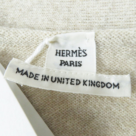 HERMES cardigan 4E2701D1 Main: 100% cashmere beige Women 38 Used Authentic