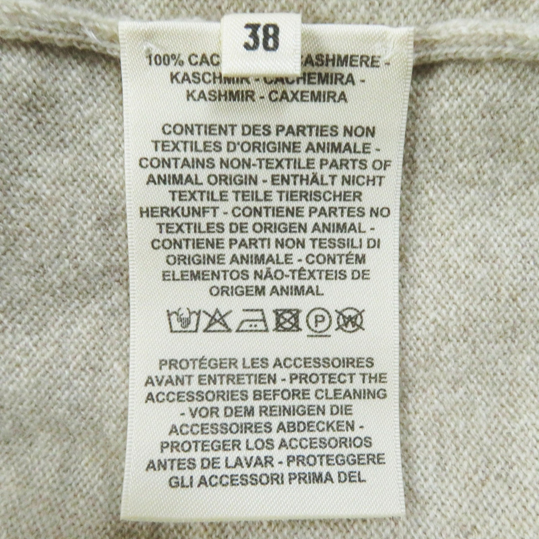 HERMES cardigan 4E2701D1 Main: 100% cashmere beige Women 38 Used Authentic