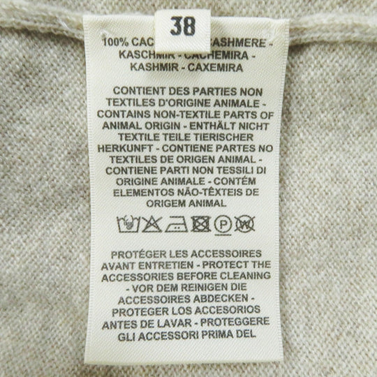 HERMES cardigan 4E2701D1 Main: 100% cashmere beige Women 38 Used Authentic