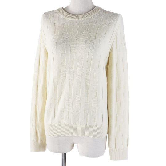 HERMES knit 4E2610D3 Main: 100% wool Ivory Women 38 Used Authentic