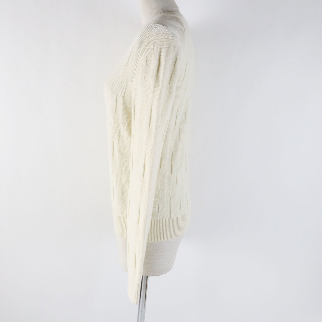 HERMES knit 4E2610D3 Main: 100% wool Ivory Women 38 Used Authentic