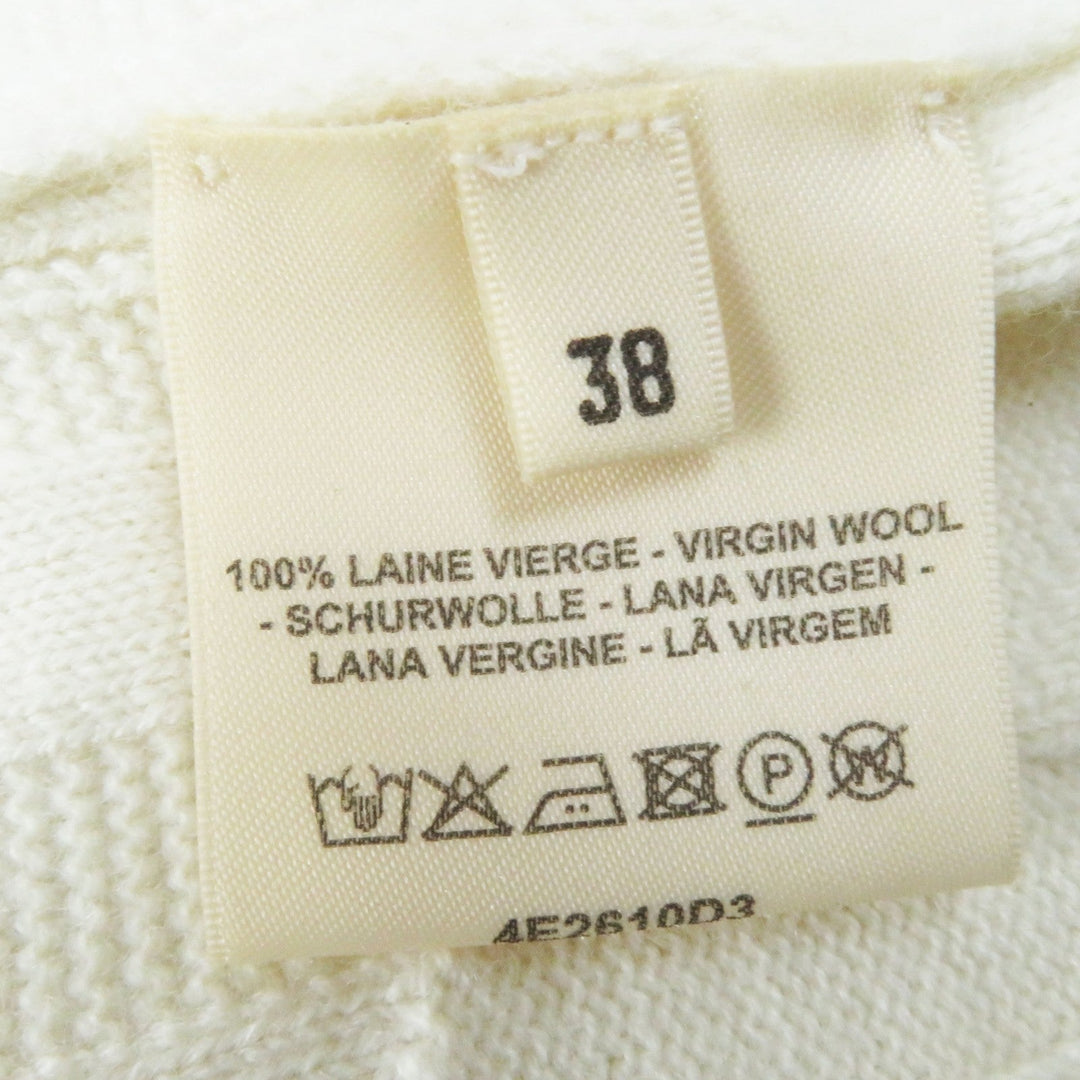 HERMES knit 4E2610D3 Main: 100% wool Ivory Women 38 Used Authentic