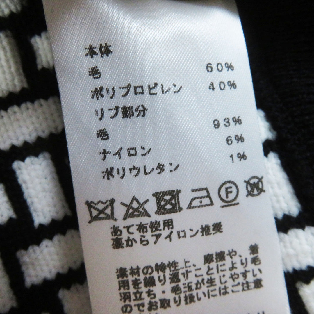 HERMES Blouson 2H2200DD Main: 60% wool, Main: 40% polypropylene, Part: 93% wool, Part: 6% nylon, Part: 1% polyurethane Black White cartouche Women 34 Used Authentic