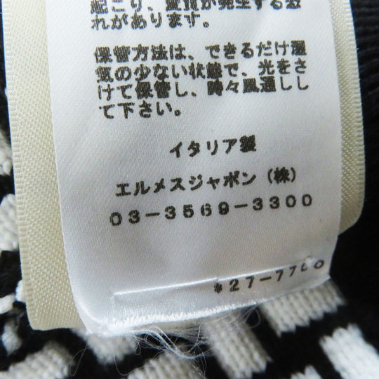 HERMES Blouson 2H2200DD Main: 60% wool, Main: 40% polypropylene, Part: 93% wool, Part: 6% nylon, Part: 1% polyurethane Black White cartouche Women 34 Used Authentic