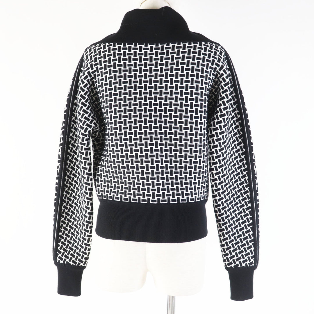 HERMES Blouson 2H2200DD Main: 60% wool, Main: 40% polypropylene, Part: 93% wool, Part: 6% nylon, Part: 1% polyurethane Black White cartouche Women 34 Used Authentic