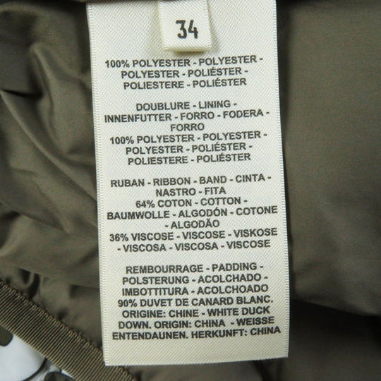 HERMES Down jacket 3H0171D2 Outer: 100% polyester, part: 64% cotton, part: 36% rayon, part: 80% acrylic, part: 10% rayon, lining: 100% polyester White Brown type Women 34 Used Authentic