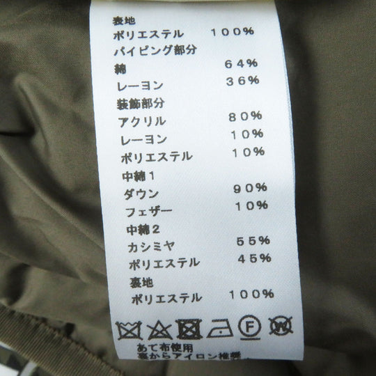 HERMES Down jacket 3H0171D2 Outer: 100% polyester, part: 64% cotton, part: 36% rayon, part: 80% acrylic, part: 10% rayon, lining: 100% polyester White Brown type Women 34 Used Authentic