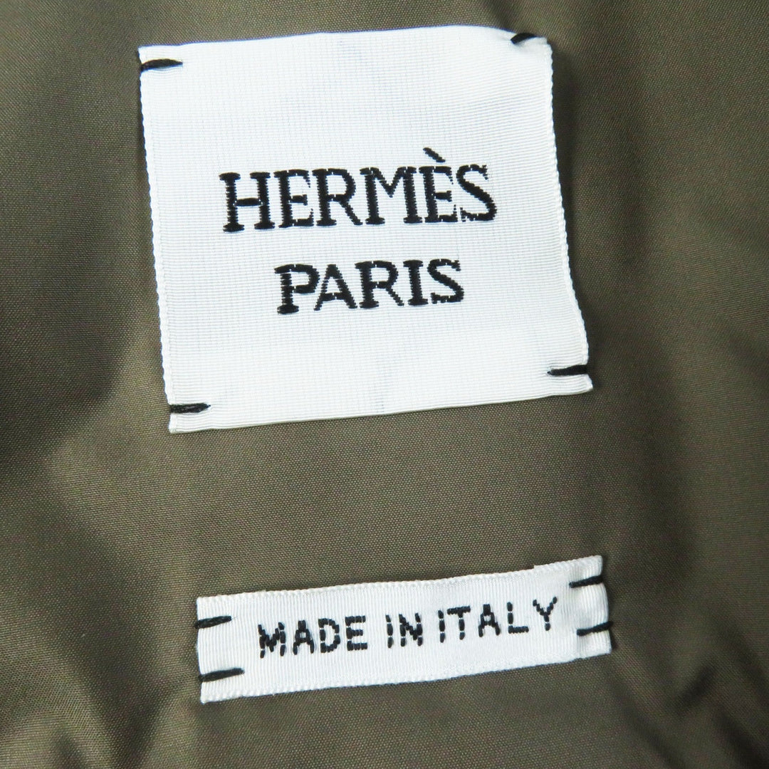 HERMES Down jacket 3H0171D2 Outer: 100% polyester, part: 64% cotton, part: 36% rayon, part: 80% acrylic, part: 10% rayon, lining: 100% polyester White Brown type Women 34 Used Authentic