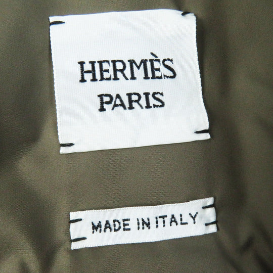 HERMES Down jacket 3H0171D2 Outer: 100% polyester, part: 64% cotton, part: 36% rayon, part: 80% acrylic, part: 10% rayon, lining: 100% polyester White Brown type Women 34 Used Authentic