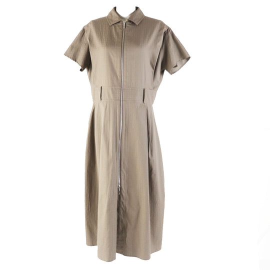 HERMES one piece 3H0544DH Main: 100% cotton Brown type Women 40 Used Authentic