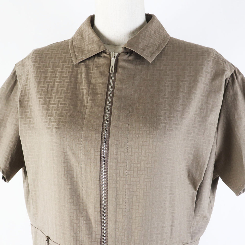 HERMES one piece 3H0544DH Main: 100% cotton Brown type Women 40 Used Authentic