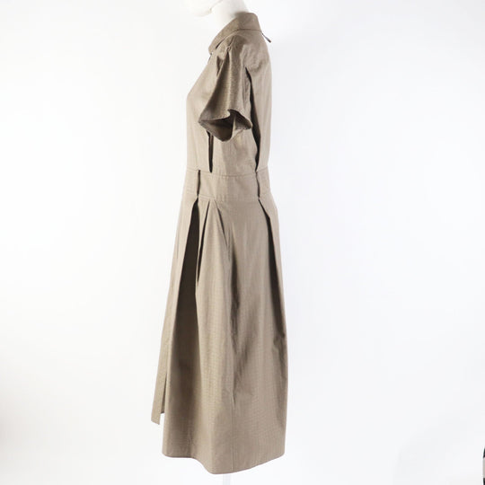 HERMES one piece 3H0544DH Main: 100% cotton Brown type Women 40 Used Authentic